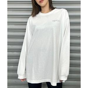 tシャツ ラインストーンロゴユニセックスロンT レディース