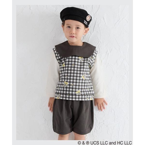 セットアップ 「おさるのジョージ X moimoln」ギンガムチェックセットアップ キッズ 子供服 ...