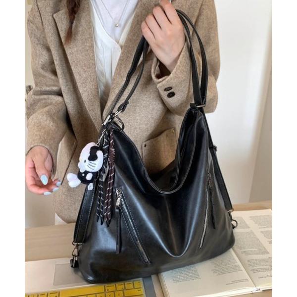 ショルダーバッグ バッグ 2WAYファスナーショルダーバッグ/リュック/A4サイズ対応 レディース