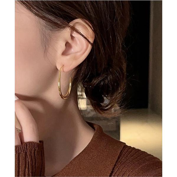 ピアス スリム×ボールドフープイヤリング レディース
