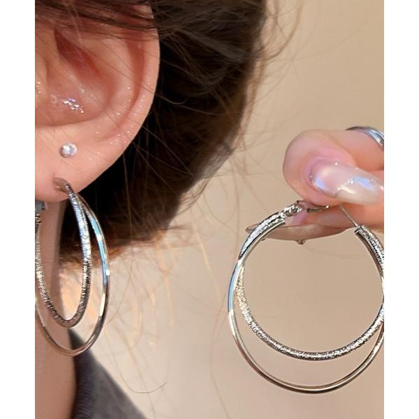 ピアス ダブルフープピアス レディース