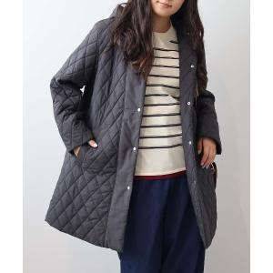 コート アウター 「L〜6L 大きいサイズ」中綿キルト切替えフーテッドコート レディース