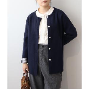 カーディガン 「L〜6L 大きいサイズ」ダブルジャガードクルーネックミドルカーディガン レディース