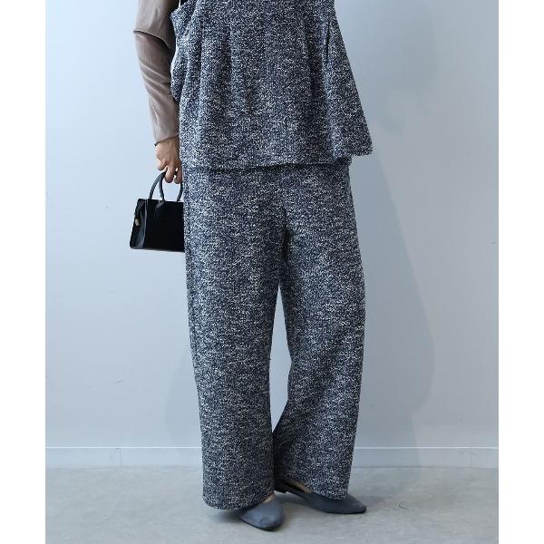 パンツ 「L〜5L 大きいサイズ」ツイードライクニットイージーパンツ レディース