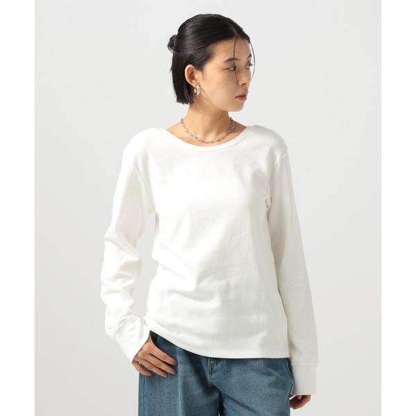 tシャツ 「前後VとUネックで着られる」2WAYストレッチスムースロンT レディース