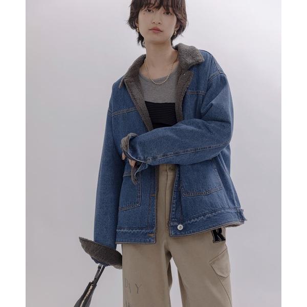 カバーオール デニム＆ボア カバーオール レディース