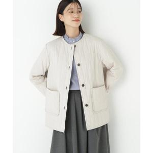 ジャケット ノーカラージャケット バーティカルキルティングノーカラージャケット レディース