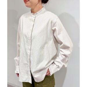 ブラウス シャツ スタンドフリルブラウス レディース