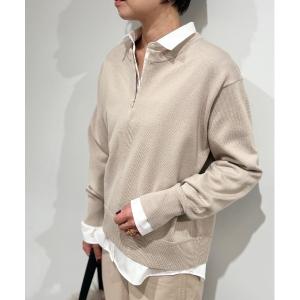 ニット セーター ハイゲージプレーティングスキッパー風プルオーバー レディース