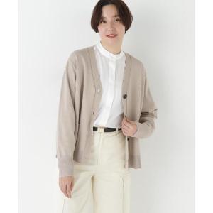 カーディガン ハイゲージプレーティングＶネックカーディガン レディース