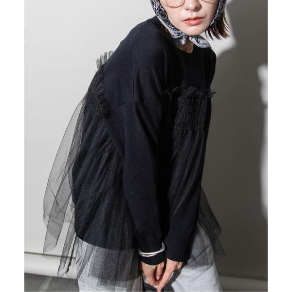 ニット セーター チュールドッキングニット レディース