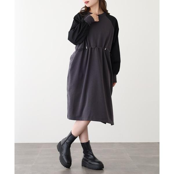 ワンピース T/C裏毛布帛使いワンピース