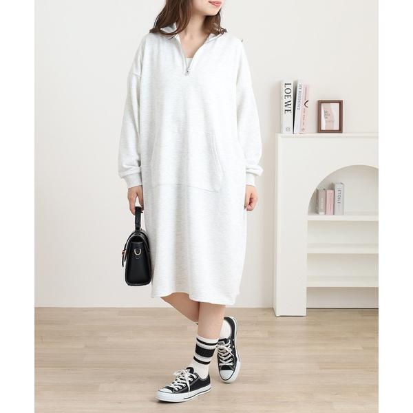 ワンピース T/C裏毛ジップアップワンピース