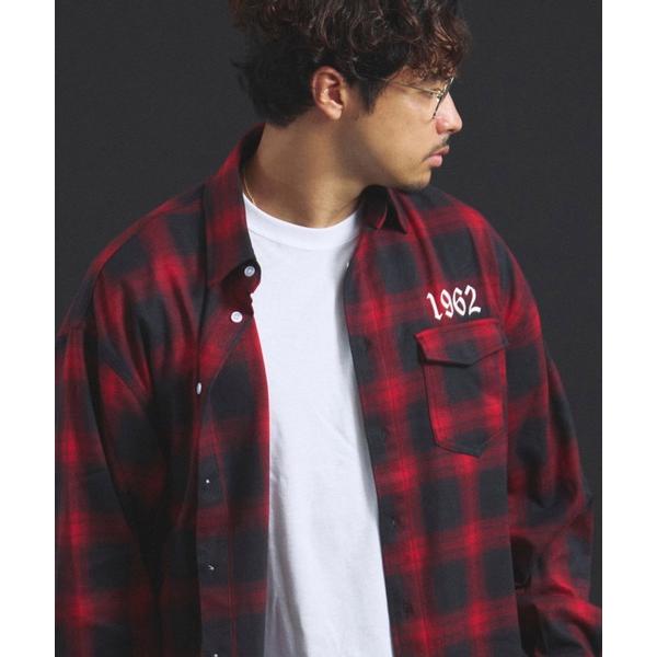 シャツ B-TRS-Lips＆Tongue スタッズオンブレチェックシャツ メンズ レディース