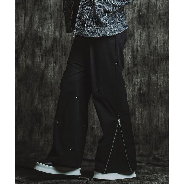 ジーンズ mp14214- サイドパッチZIPワイドフレアPT パンツ(857006-329P) メ...