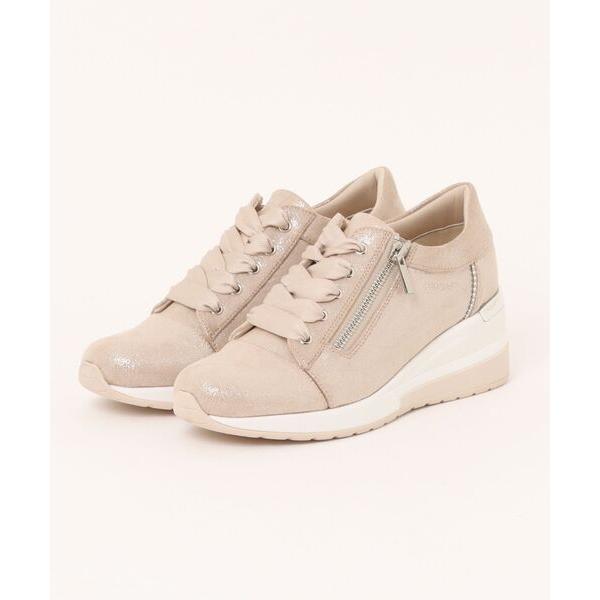 スニーカー レースアップウェッジスニーカー レディース