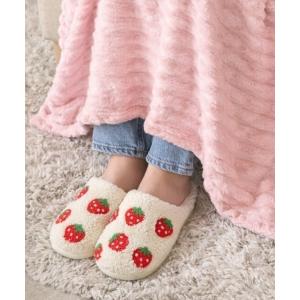 スリッパ アソートもこもこ ボアルームシューズ いちご レインボー ストライプ ハート