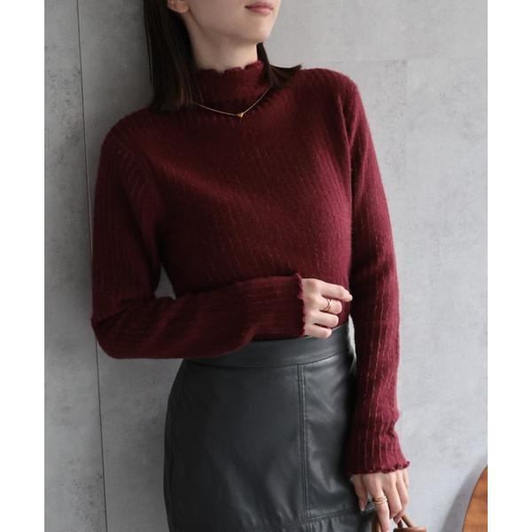 ニット セーター 「ふんわり」裏シャギー プチハイネックニット レディース