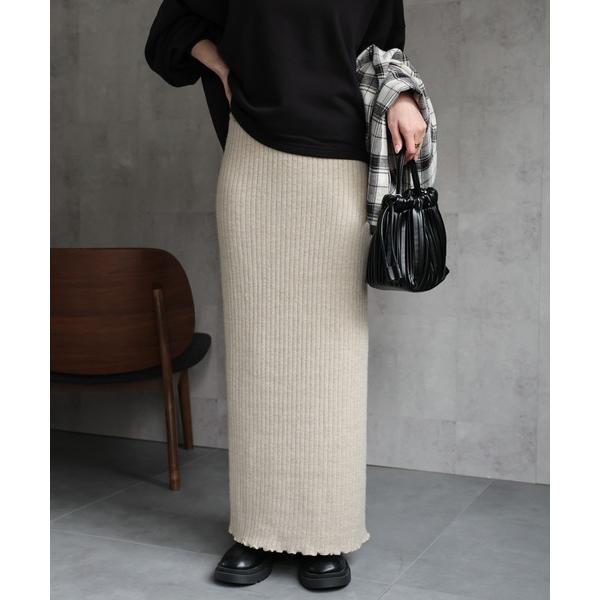 スカート 「ふんわり」裏シャギー ニットスカート