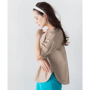 「Viaggio Blu」 半袖ブラウス M ベージュ レディース