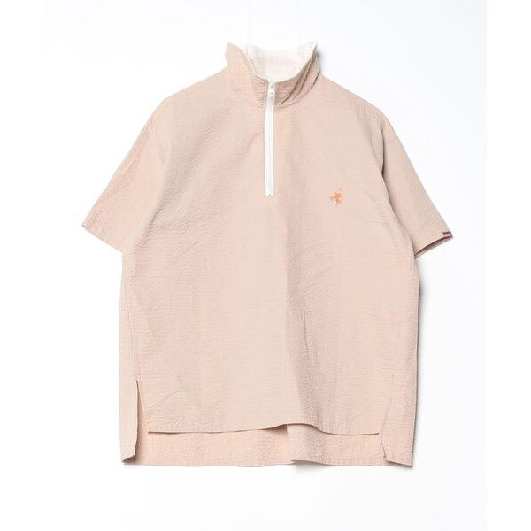 「Java」 ワンポイント半袖ブラウス M ベージュ レディース