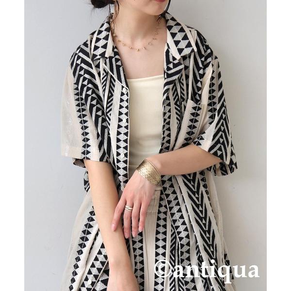 「antiqua」 半袖シャツ R ナチュラル レディース