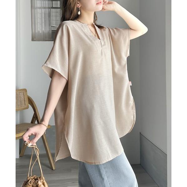 「Java」 半袖ブラウス MEDIUM ライトベージュ レディース