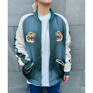 スカジャン HOUSTON / USED FINISHING SOUVENIR JACKET(TIGER)/ 51543 レディース メンズ