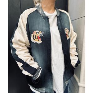 スカジャン HOUSTON / USED FINISHING SOUVENIR JACKET(TIGER)/ 51543 レディース メンズ