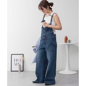 サロペット オーバーオール LARU / デニムサロペットワイドパンツ レディース