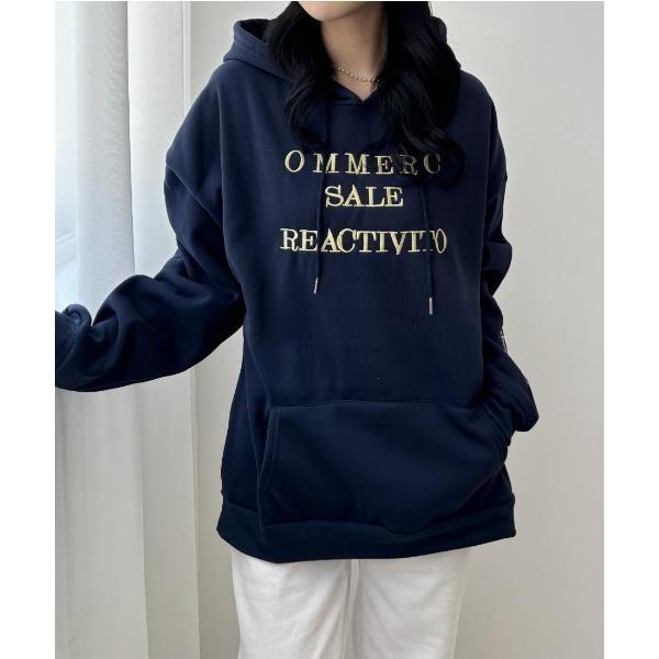 パーカー オーバーサイズワイドスリーブスウェットパーカー レディース