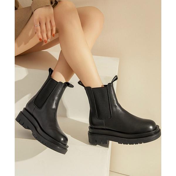 ブーツ 軽量＆シルエット美しいレディースサイドゴアブーツ「小さめのつくり／普段より＋2サイズ推奨」 ...