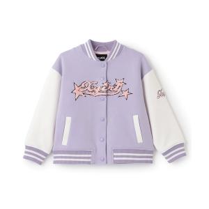 スタジャン アウター ロゴ刺しゅうダンボールニットスタジャン キッズ 子供服 女の子