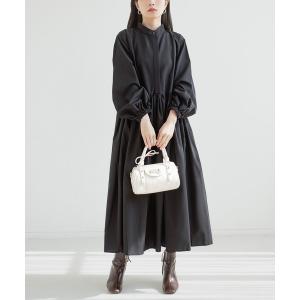 ブラウス シャツ プリーツフレアワンピース ロングスリーブ レディース