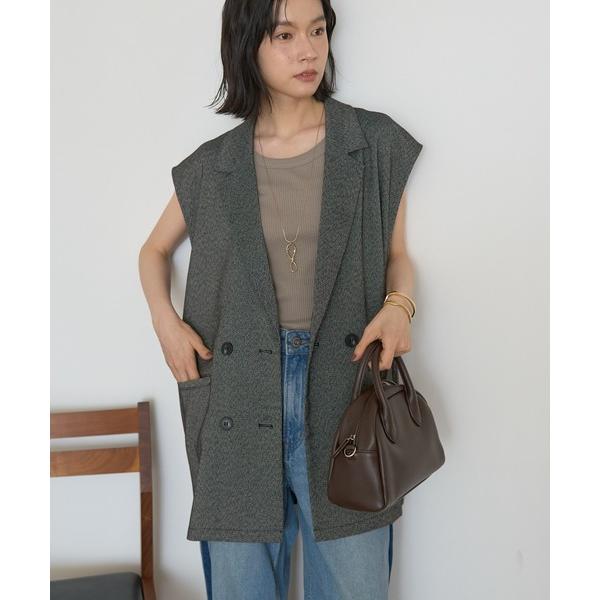 ベスト ジレ テーラードミドル丈ジレ レディース