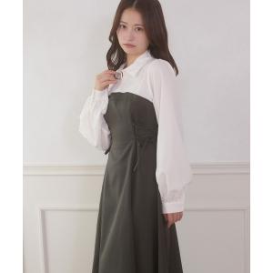 ワンピース side lace up flare dress / サイドレースアップフレアワンピース