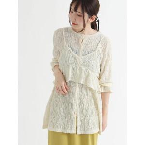 ビスチェ付きカットレーストップス レディース