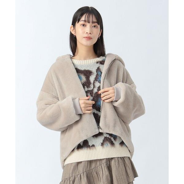 ブルゾン アウター ショートファー フード ブルゾン レディース