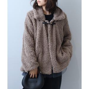 コート アウター 「L〜5L 大きいサイズ」ループボアジャケット レディース