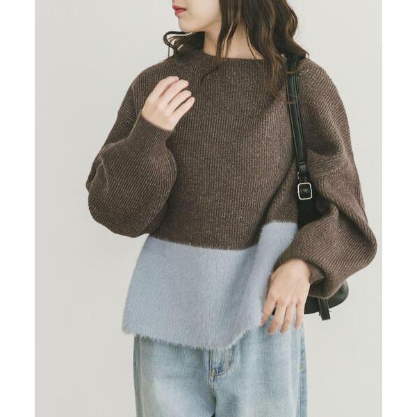 ニット セーター フェザードッキングニット レディース