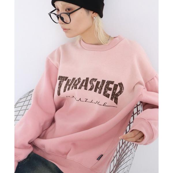 トレーナー スウェット 「THRASHER/スラッシャー」裏起毛 ヴィンテージライクフェード加工 ク...