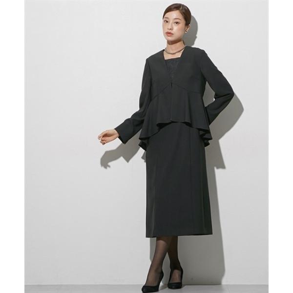 喪服 セレモニースーツ セットアップ 卒業式 「喪服・礼服」袱紗も入るポケット仕様　洗える防しわペプ...