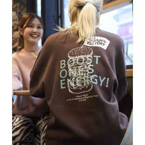 トレーナー スウェット 限定展開 Burger Factory×FREAK'S STORE/バーガーファクトリー 別注 ビッグシルエット バックプリント クルーネックスウェット