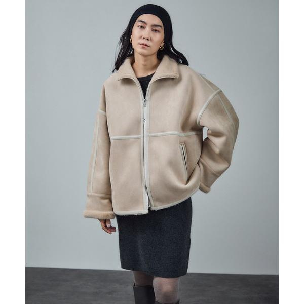 ムートンコート ボアコート 「WEB限定」フェイクムートンショートコート レディース