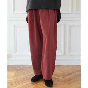 スラックス パンツ ゴムタックパンツ レディース