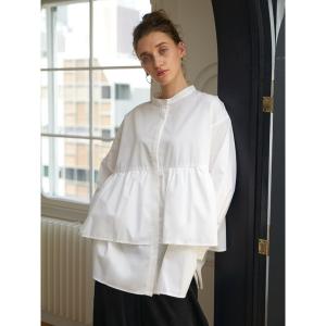 ブラウス シャツ プレーンティアードシャツ レディース