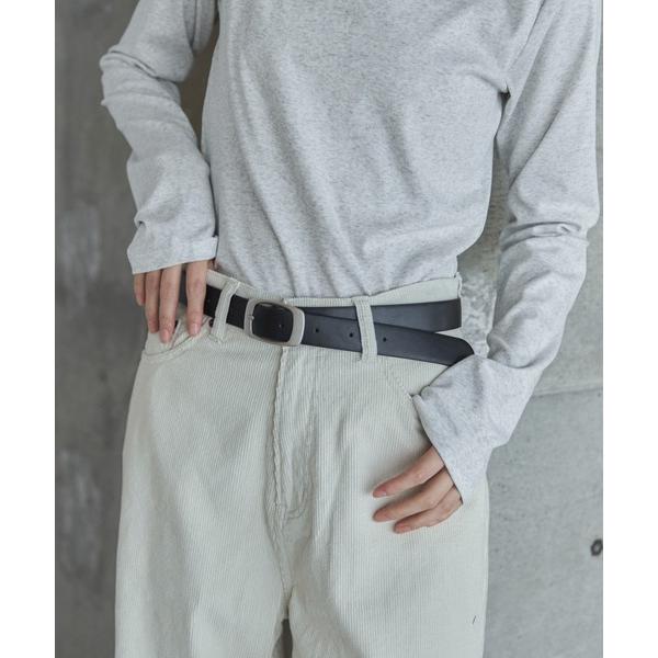 ベルト スクエアバックルフェイクレザーベルト レディース
