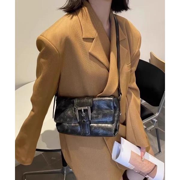 ショルダーバッグ バッグ Y2K バックルデザインPUショルダーバッグ レディース