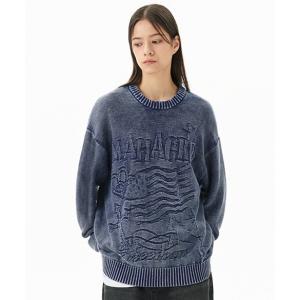 トレーナー スウェット mahagrid/マハグリッド」PIGMENT FLAG KNIT SWT/ピグメントフラッグニットスェット レディース メン