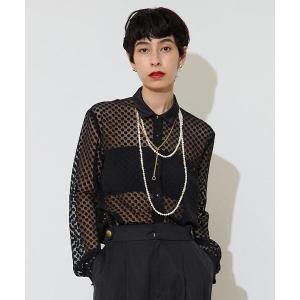 ブラウス シャツ オパールドットシアーシャツ レディース